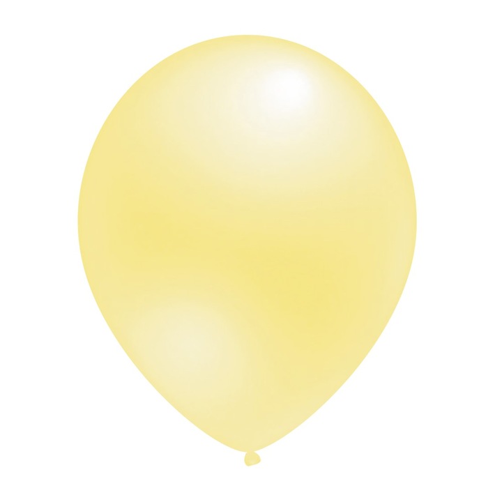 Set 25 baloane latex metalizat galben deschis 28 cm