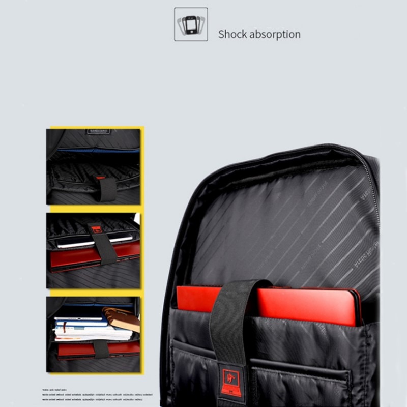 Rucsac laptop 15.6", impermeabil, cu port incarcare USB, Arctic Hunter, 47x35x17 cm, Negru