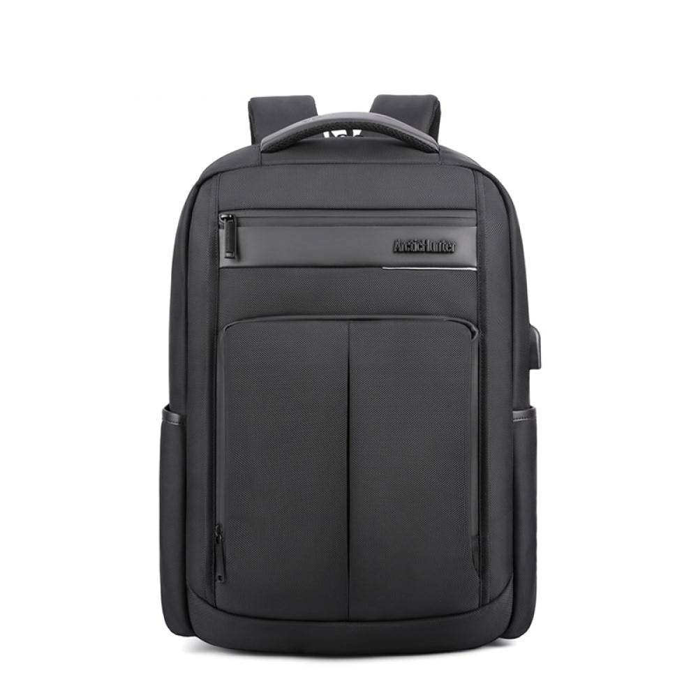Rucsac laptop 15.6", impermeabil, cu port incarcare USB, Arctic Hunter, 47x35x17 cm, Negru