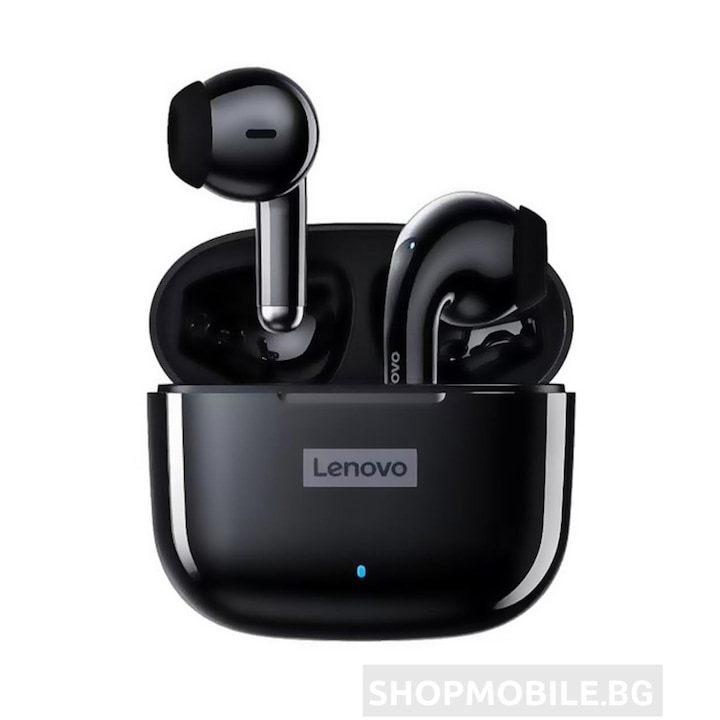 Слушалка Lenovo Thinkplus LP40, Bluetooth 5.1, безжична, водоустойчива, HD звук, ограничаване на шума, черна