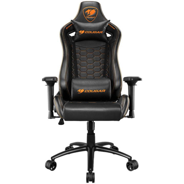 Гейминг стол COUGAR GAMING CG3MOUBNXB0001, Gaming Chair, Body-embracing High Back Design, Premium PVC Leather, Head and Lumbar Pillow, 180º Reclining, Full Steel Frame, 4D Adjustable Armrest, Class 4 Gas Lift Cylinder