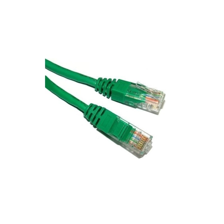 Patch cord UTP Spacer Cat5e SP-PT-CAT5-0.25M-G, cupru-aluminiu, 0.25 m, AWG26, Verde