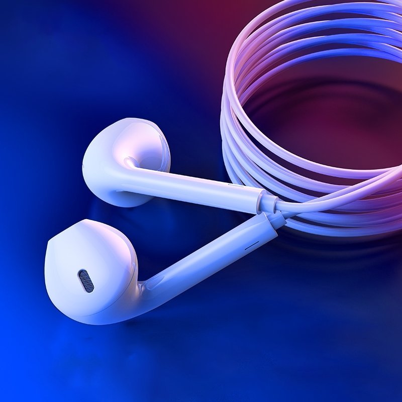 Casti audio Joyroom, compatibil Apple, microfon incorporat, lungime cablu 1.2m, alb