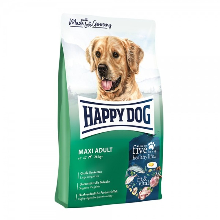 Hrana uscata caini adulti talie mare, HAPPY DOG Supreme Fit&Vital Maxi Adult, cu pasare 14 kg