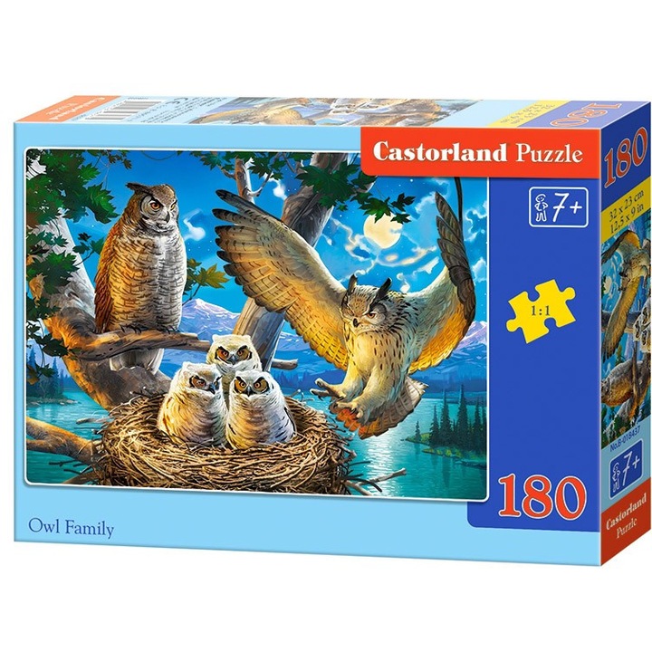 Puzzle Castorland - Owl Family, 180 piese (018437)