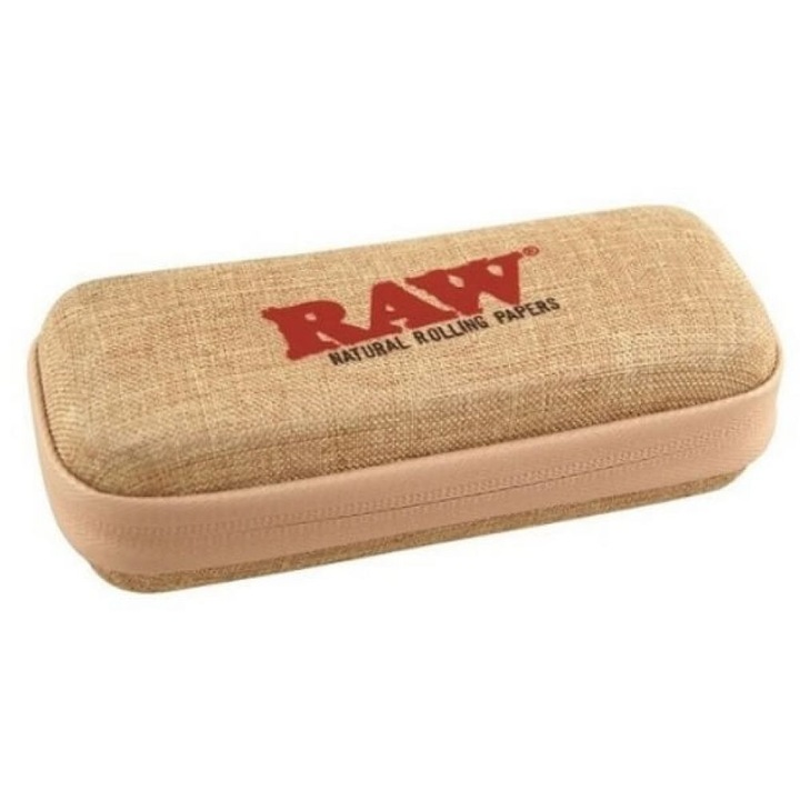 Portofel Raw pentru conuri, tigari King Size, bej, cu fermoar si benzi elastice 12 x 6 cm