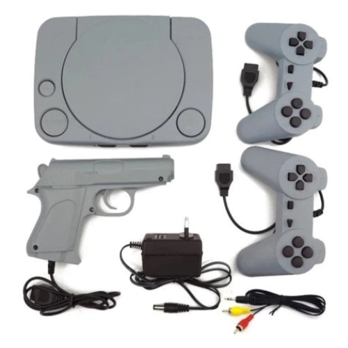 Set joc TV, Pistol + 2 joystick-uri, Cablu AV, Gri