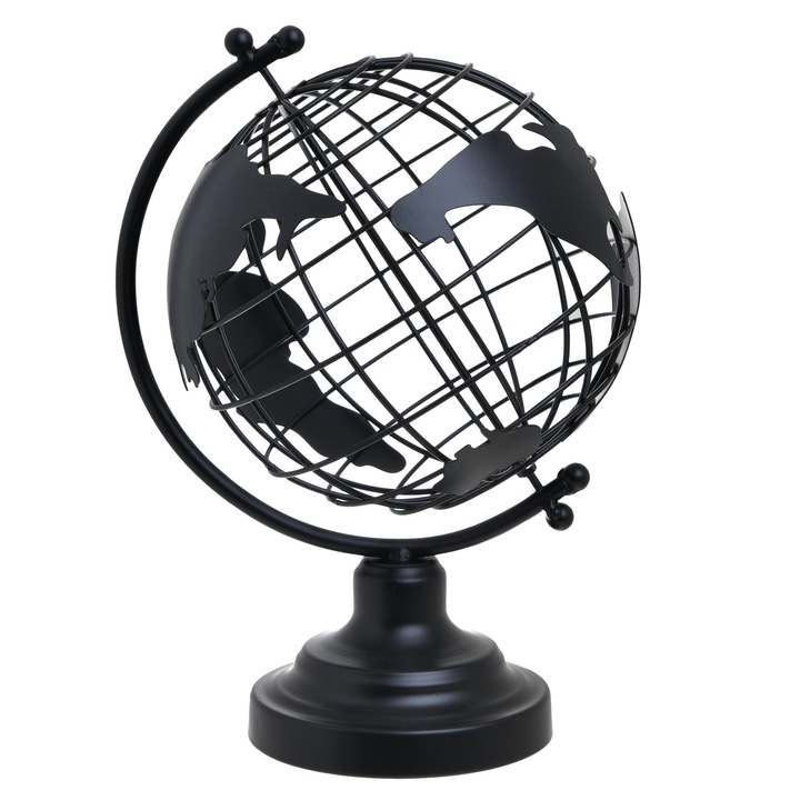 Glob Pamantesc World, Metal, negru ,20Χ18Χ29