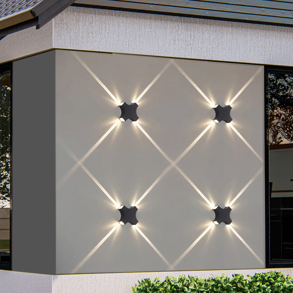 Entrance headache Classify Corp de iluminat arhitectural decorativ fatade Led Cross Light, 12W,  aluminiu, negru lumina calda - eMAG.ro