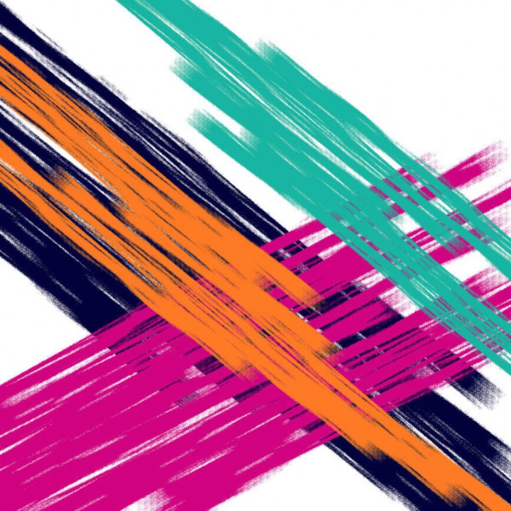 Printly, Színes grunge geometriai sál design, Vászonfestmény, 100 cm x 70 cm