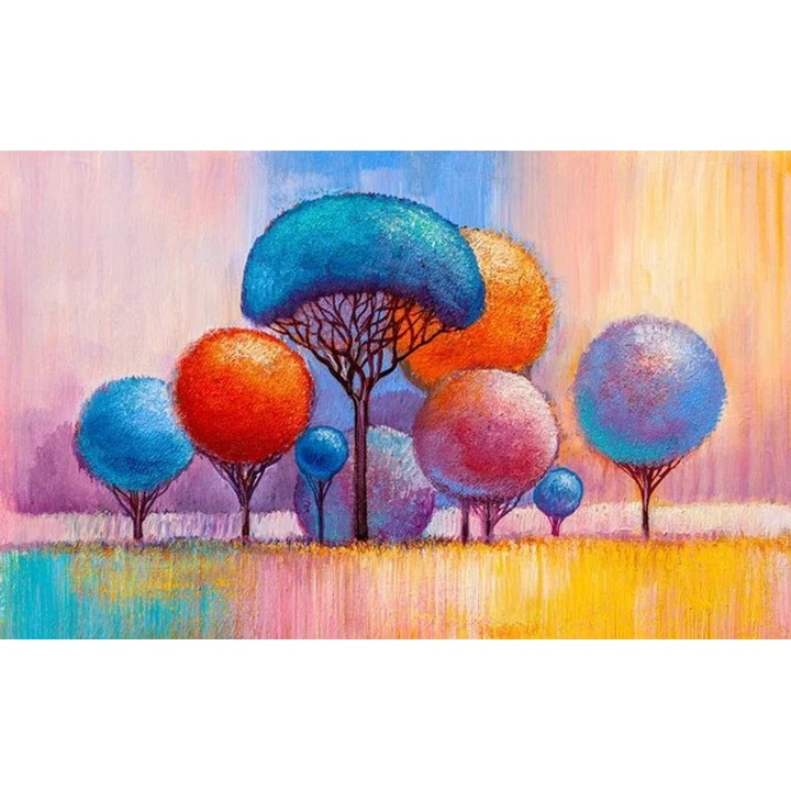 Vászonkép Printly, Oil Painting Landscape Colorful Trees DPH385583816, 100 cm x 70 cm