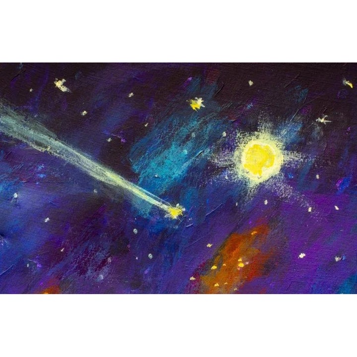 Vászonkép Printly, Falling Comet Stars Blue Violet DPH212368348, 100 cm x 70 cm