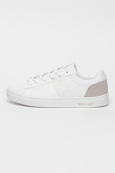 Napapijri, Спортни обувки от еко кожа с велур на петата, Бял