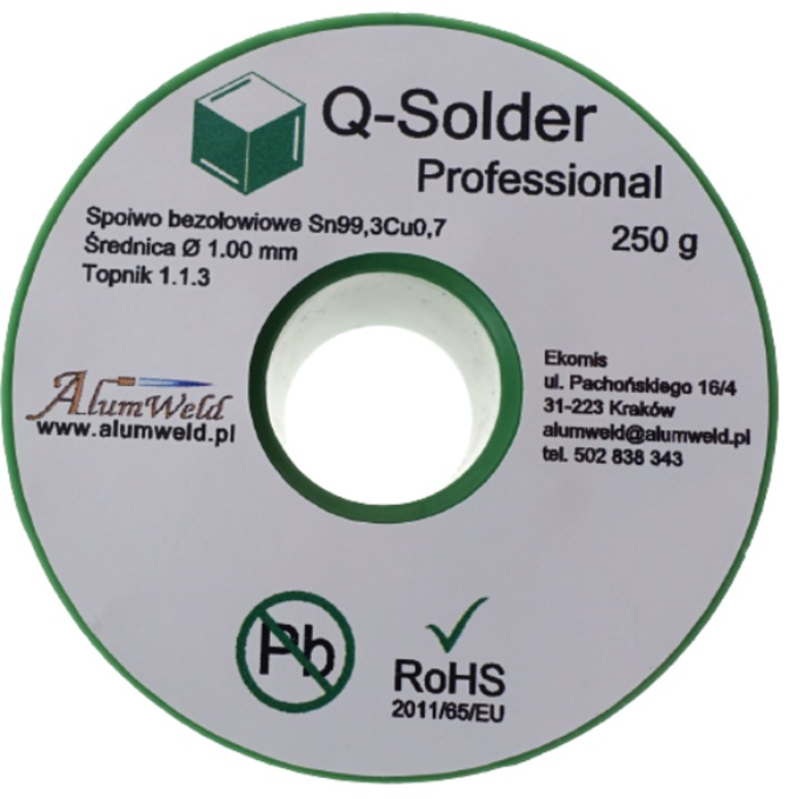 Cutie de lipit fara plumb cu flux de 1 mm, AlumWeld, Bobina de 250 g