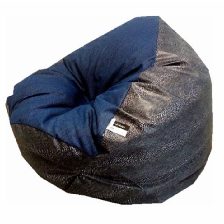 Fotoliu Altmark-Design, piele de sarpe, bumbac, XXL, 350 l, 300 x 100 cm, albastru/gri