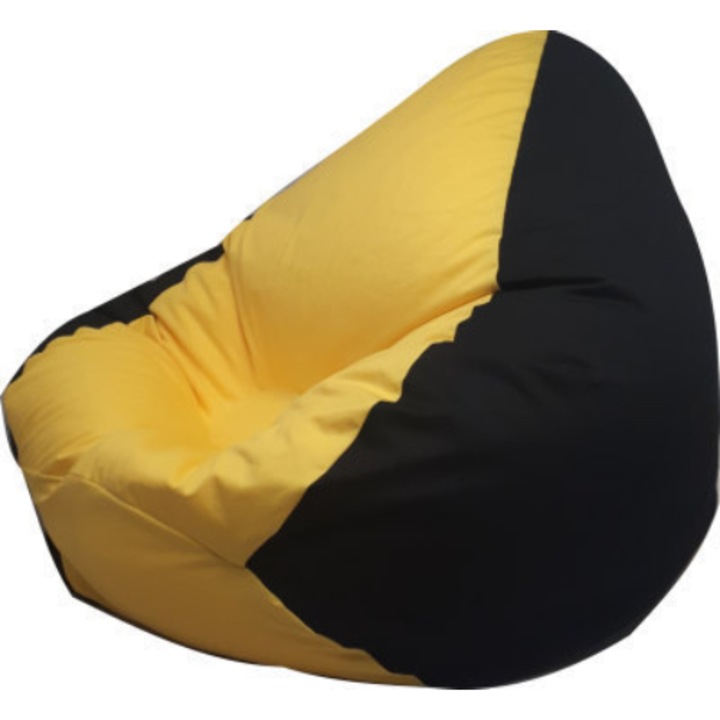 Fotoliu Altmark-Design, bumbac, XXL, 350 l, 300 x 100 cm, negru/galben