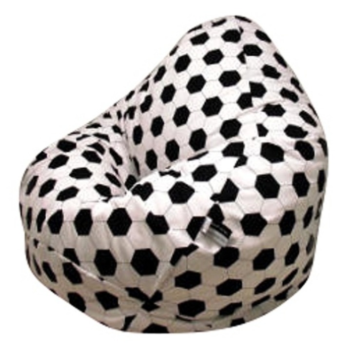 Fotoliu Altmark-Design, Fotbal, bumbac, XXL, 350 l, 300 x 100 cm, alb/negru