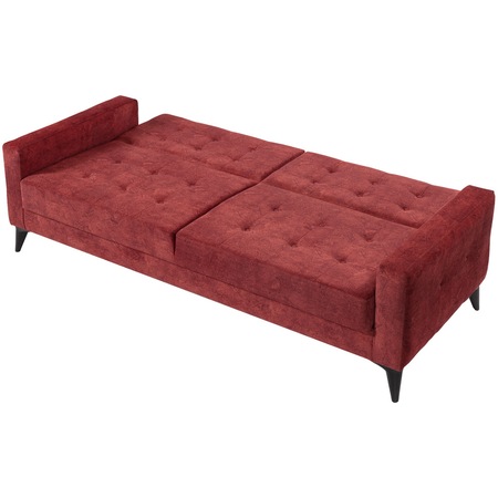 Canapea extensibila Pandia Home Amelie, 209x80x80 cm, 3 locuri, rosu inchis