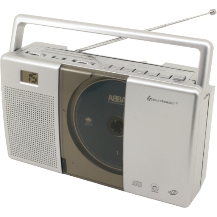 Radio FM cu CD/MP3 player si functie de carte audio, soundmaster, Gri