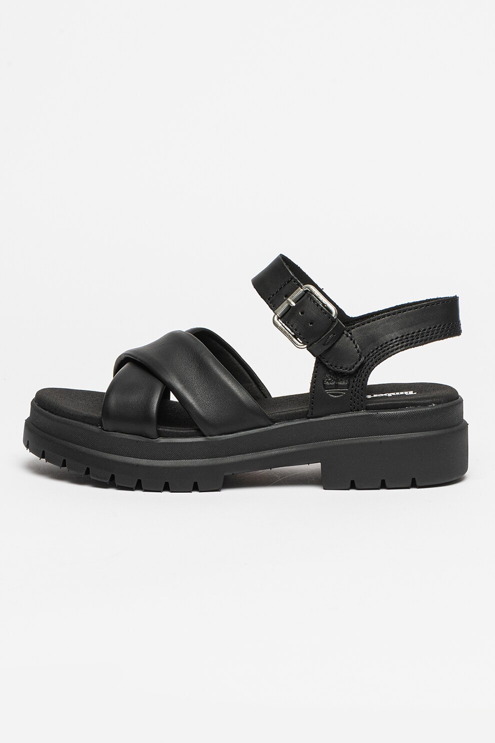 Timberland, Sandale de piele cu aspect masiv London Vibe, Negru, 8