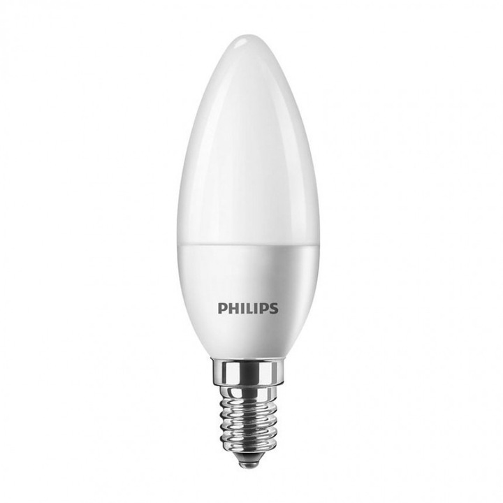 LED лампа Philips Corepro, 5.5W, B35, E14, 520lm, 6500K, 15000h, Матирана