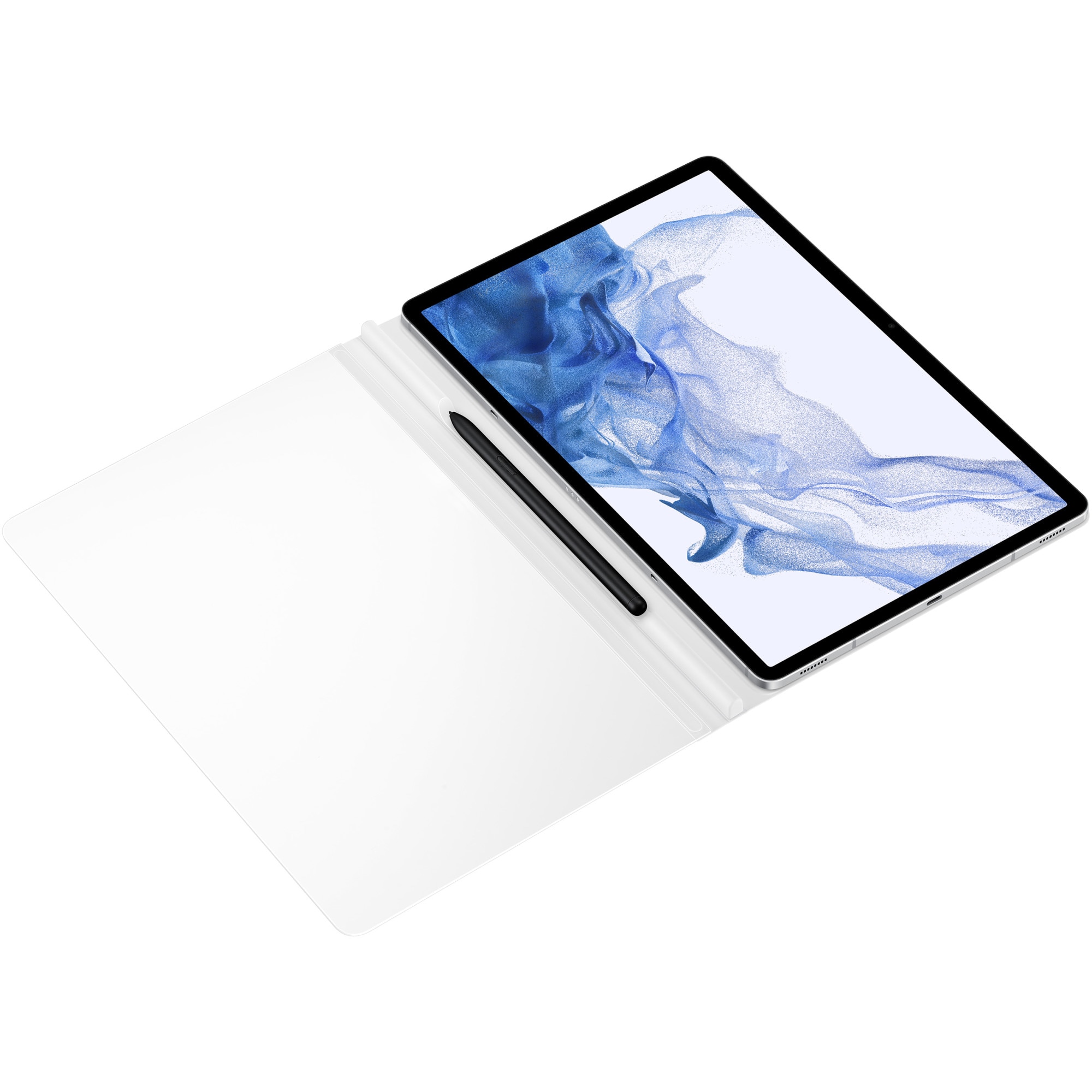 Husa de protectie Samsung Note View Cover pentru Tab S7+, S7+ 5G, S8+, S8+ 5G, White