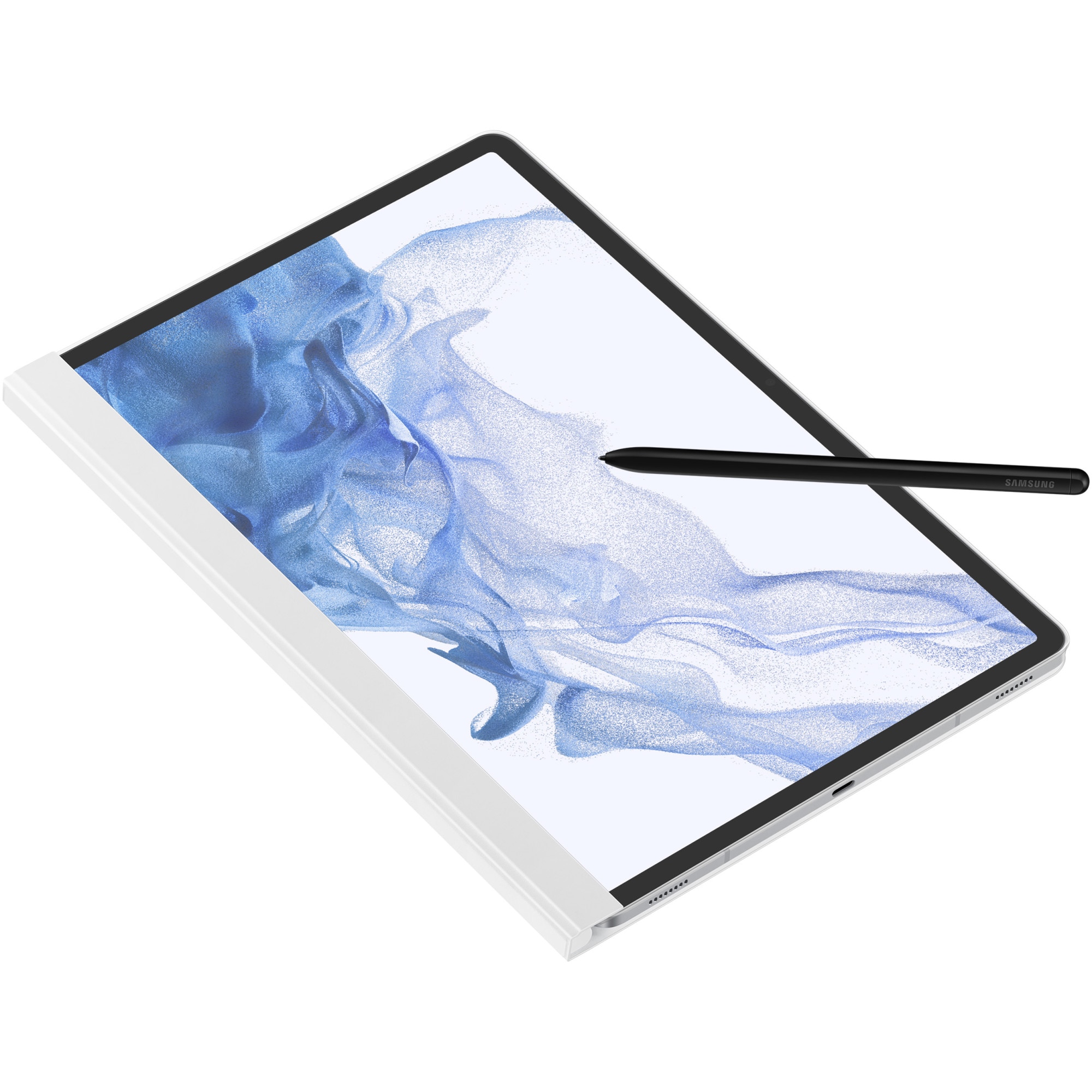 Husa de protectie Samsung Note View Cover pentru Tab S7+, S7+ 5G, S8+, S8+ 5G, White