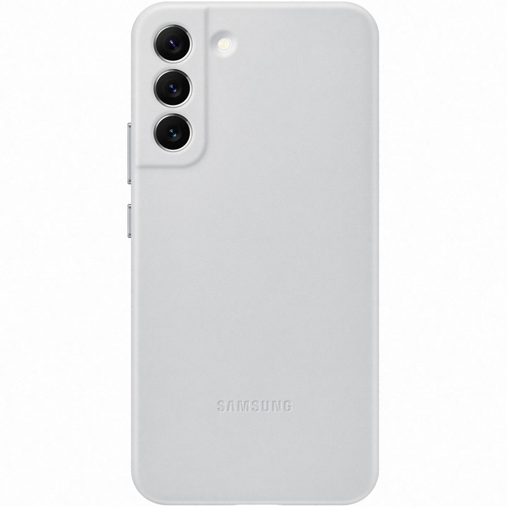 Husa de protectie Samsung Leather pentru Galaxy S22+, Light Gray