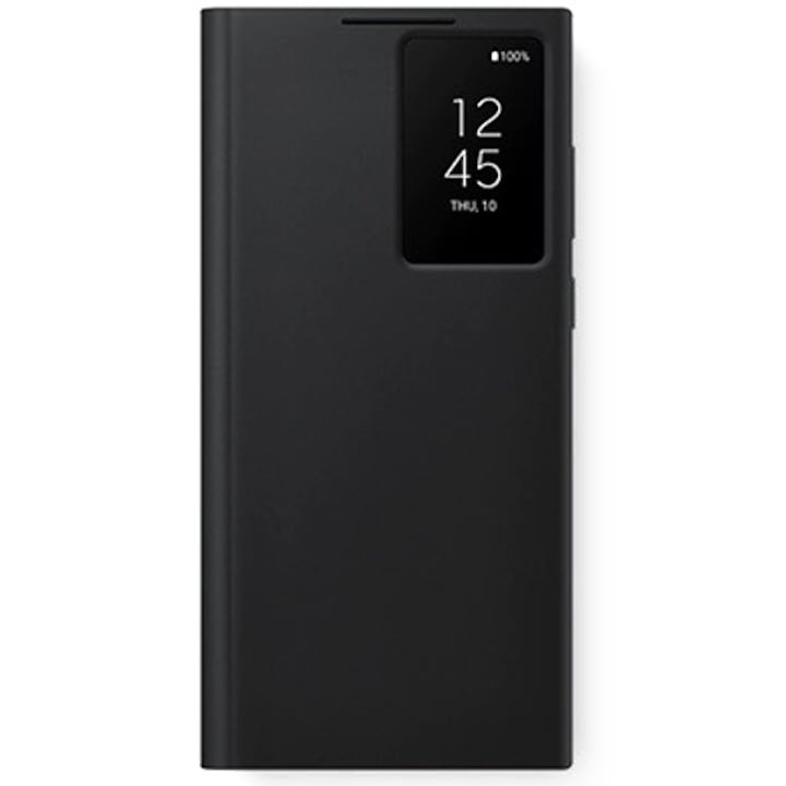Samsung Smart Clear View Flip telefontok, kihajtható, Galaxy S22 Ultra készülékhez, fekete