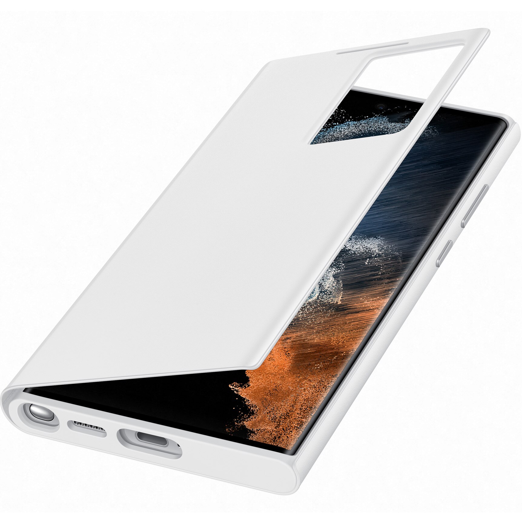 Калъф Samsung Smart Clear View Cover за Galaxy S22 Ultra, White - eMAG.bg