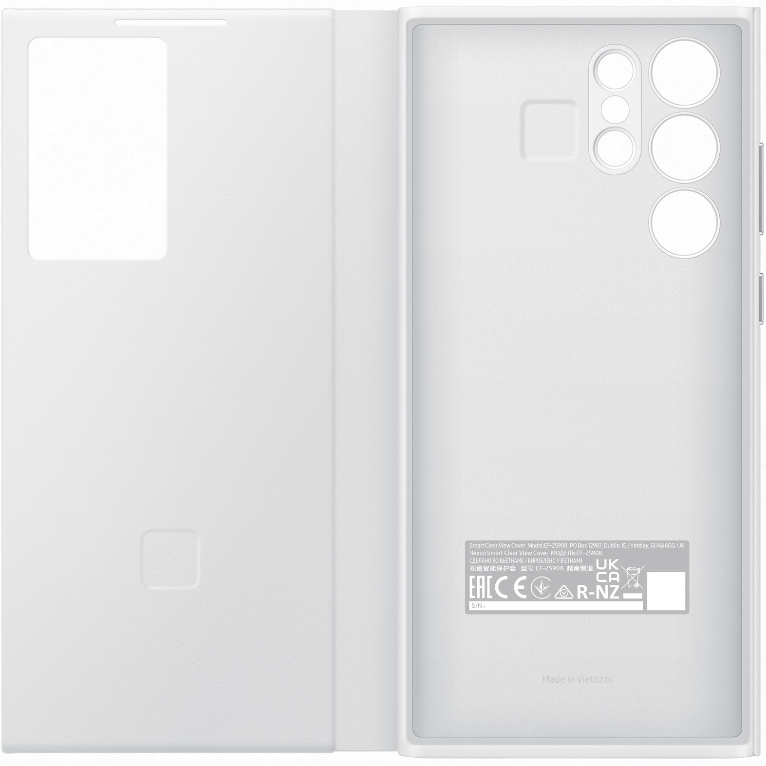 Калъф Samsung Smart Clear View Cover за Galaxy S22 Ultra, White - eMAG.bg