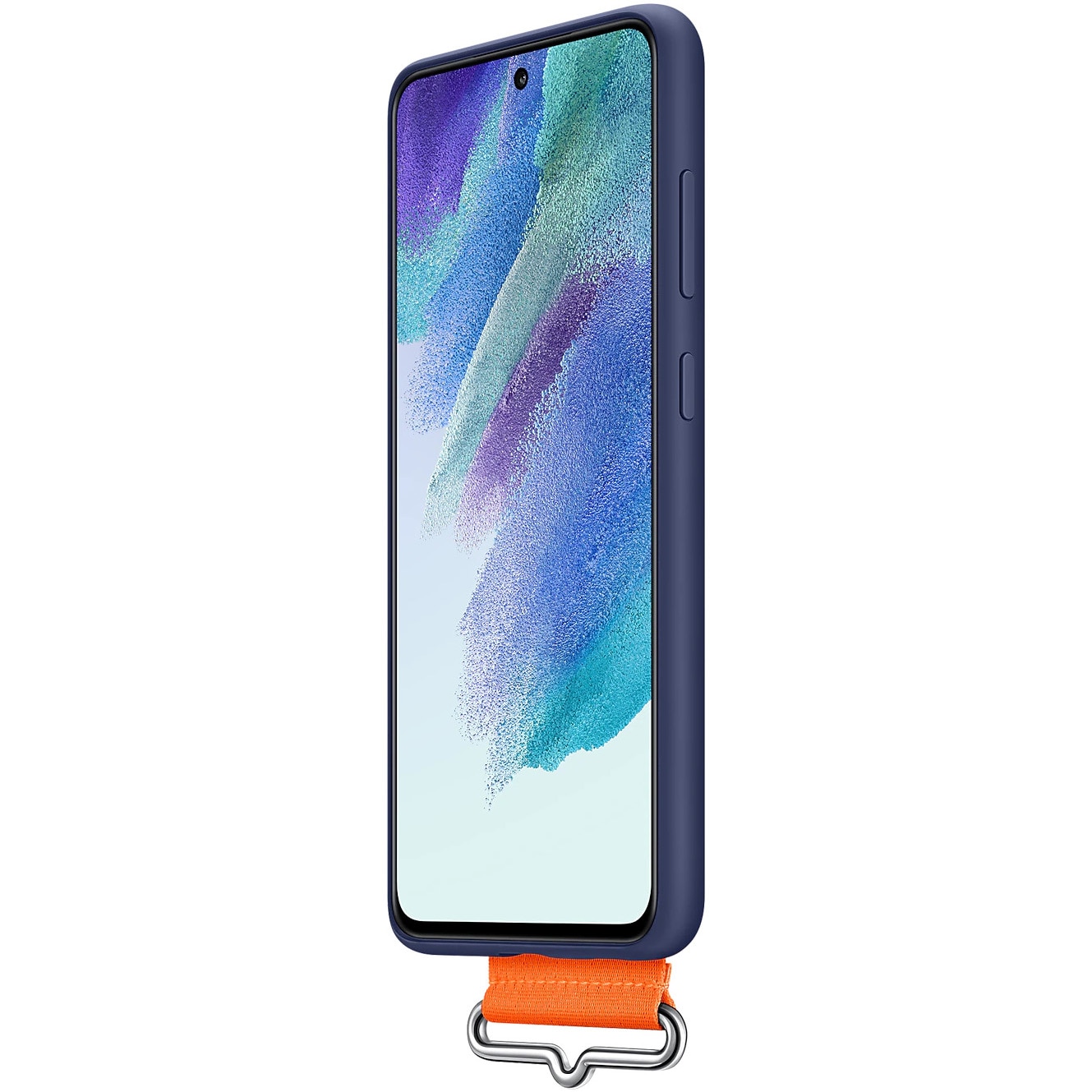 Husa de protectie Samsung Silicone Cover with Strap pentru Galaxy S21 FE 5G, Navy