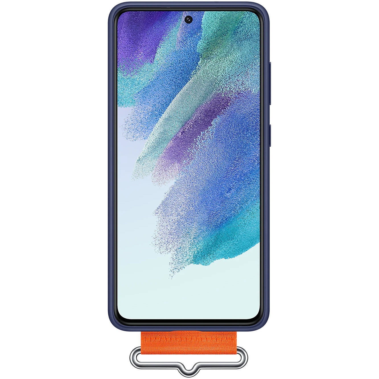 Husa de protectie Samsung Silicone Cover with Strap pentru Galaxy S21 FE 5G, Navy