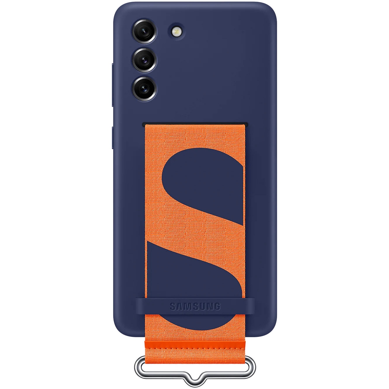 Husa de protectie Samsung Silicone Cover with Strap pentru Galaxy S21 FE 5G, Navy