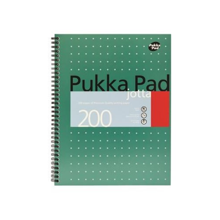 Caiet cu spirala Pukka Pads Metallic Jotta 200 pagini, dictando A4