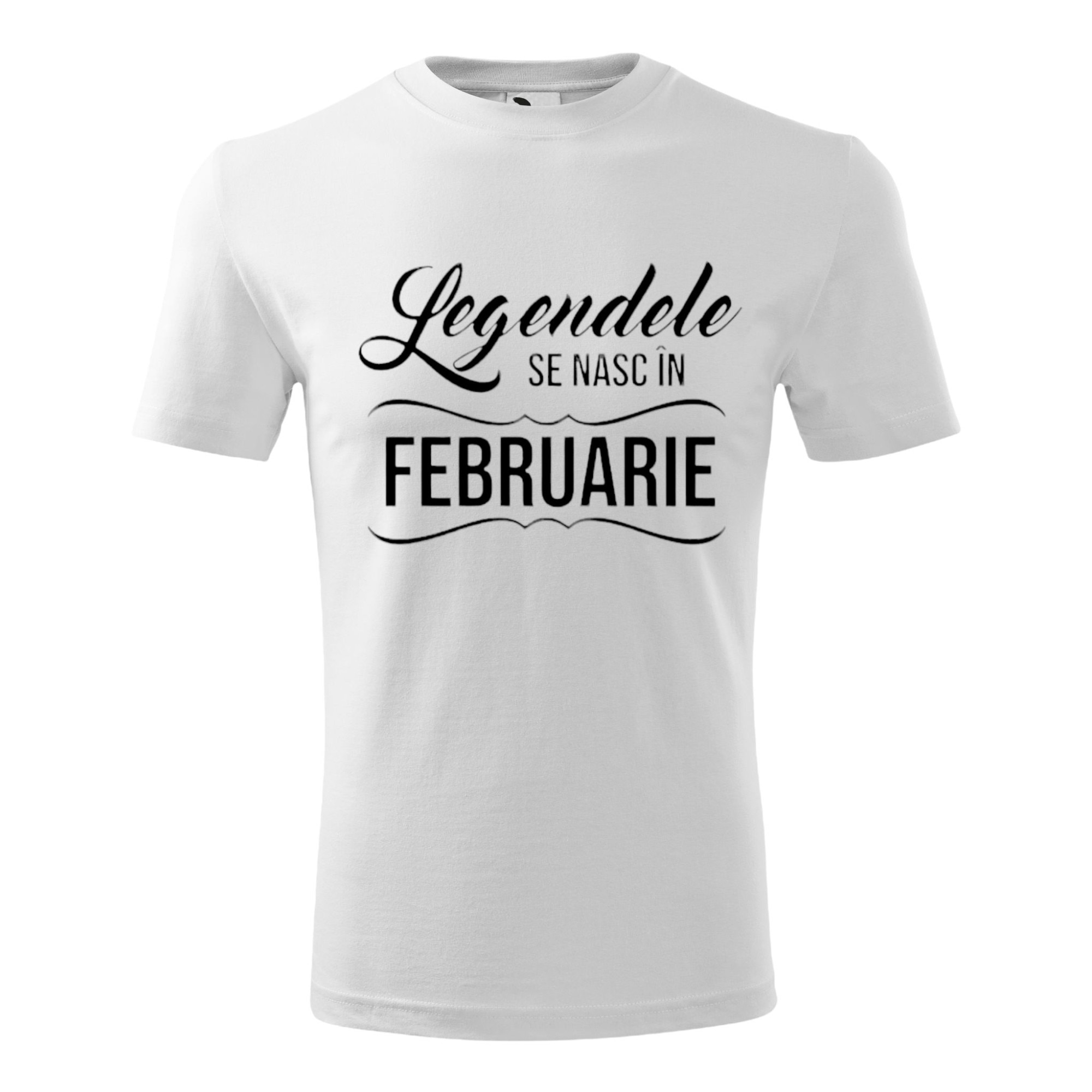 Tricou Barbat Personalizat " se nasc in februarie ", Alb Marime L eMAG.ro
