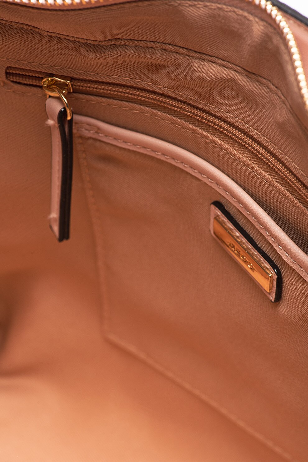 Aldo, Чанта за рамо Evans от еко кожа с шагрен, Златист, Бледорозов