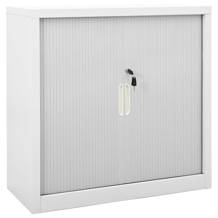 Dulap cu usi glisante vidaXL, Otel Gri 90 x 40 x 90 cm