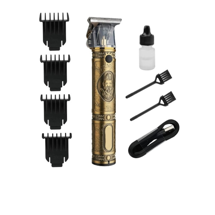 Aparat de tuns profesional, pentru par si barba, auriu, model Buddha Reflection Vision®