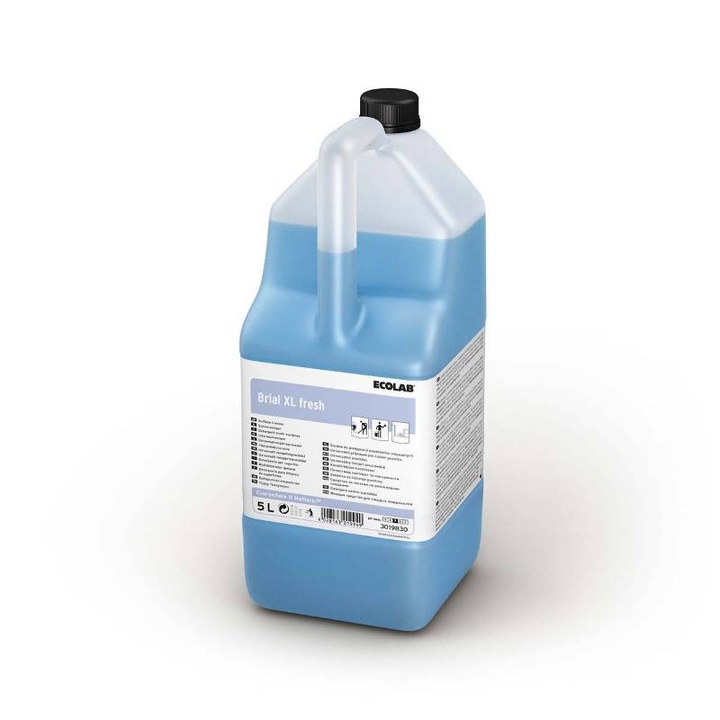 Еко-парфюмиран, супер концентриран препарат, стъкло и гланцови повърхности Ecolab Brial XL Fresh, 5 литра