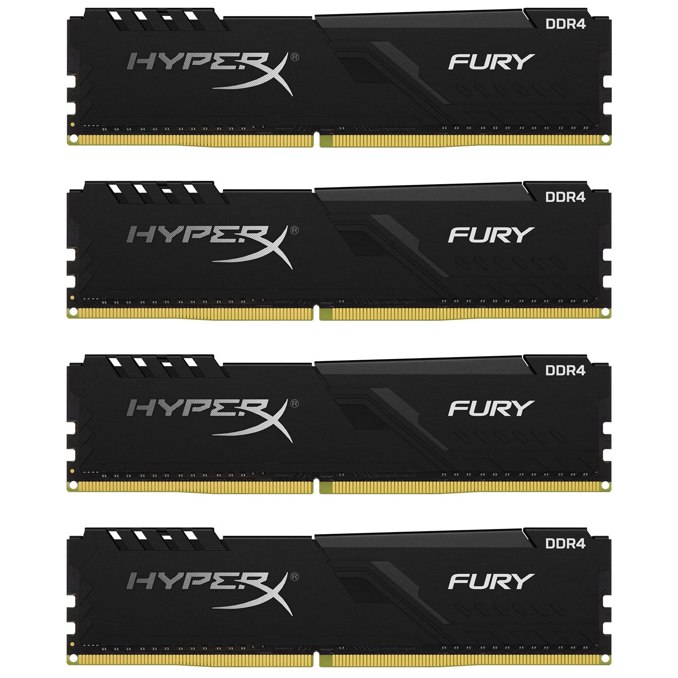Naka　HyperX Fury DDR4 16GB×4枚セット Memorie HyperX FURY, 16GB(4x4GB) DDR4, 2400MHz CL15, Quad Channel