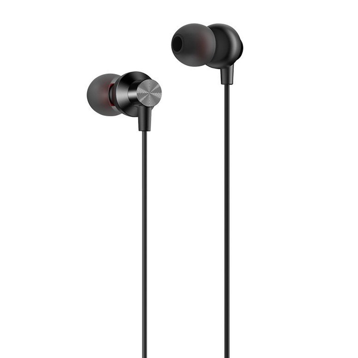 Casti in-ear cu conector USB-C, model Dub Step bass cu microfon, Black