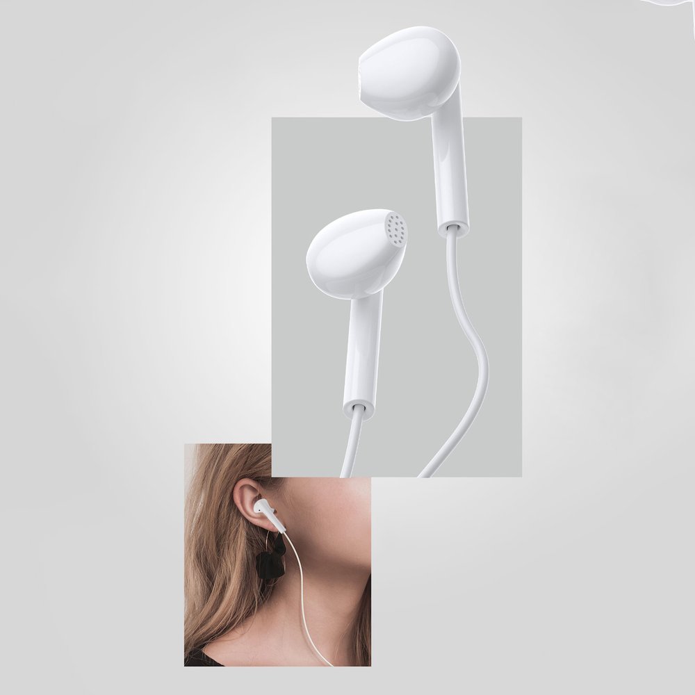Casti audio, WK Design, YA01, Alb, In-Ear, Conector USB-C, Microfon incorporat, Telecomanda