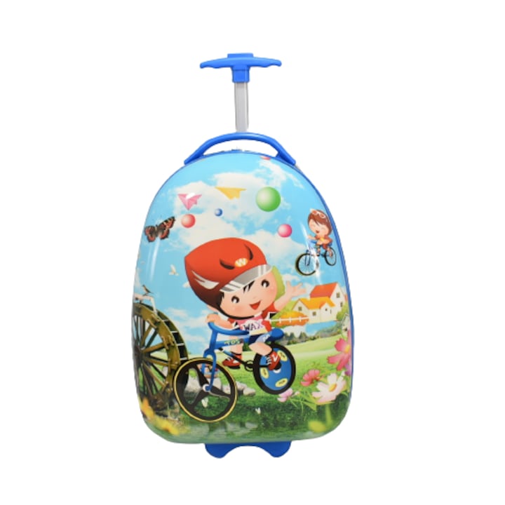 Детски куфар Perfect line 31799, ABS/PC, 46/30/24см, Момче с колело