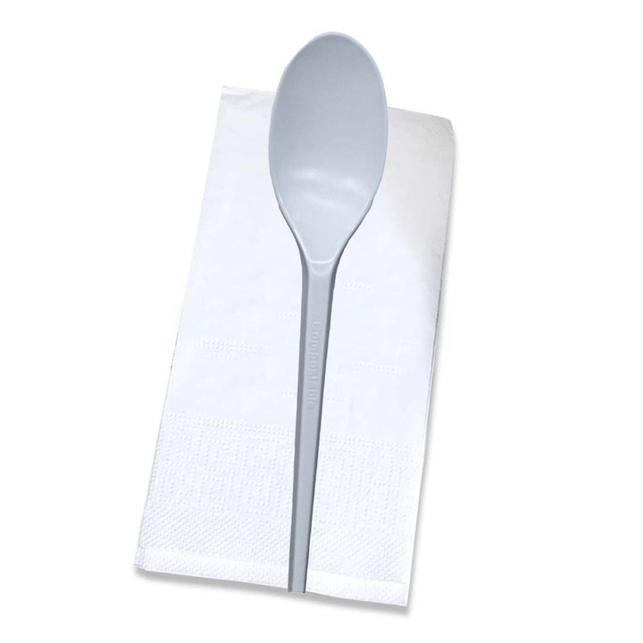 Set Linguri Biodegradabile Cpla si Servetel 100buc