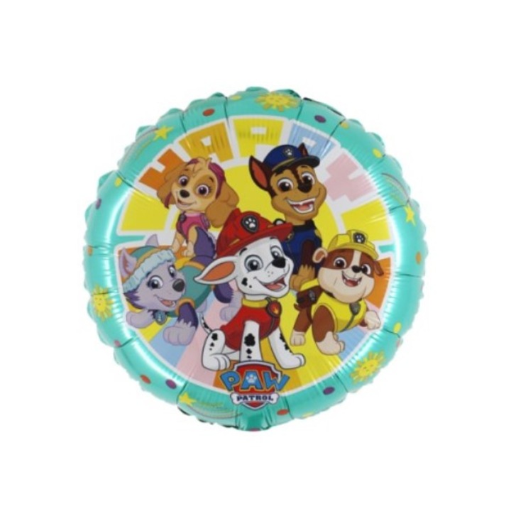 Кръгъл фолиев балон Paw Patrol Happy зелен 46 см