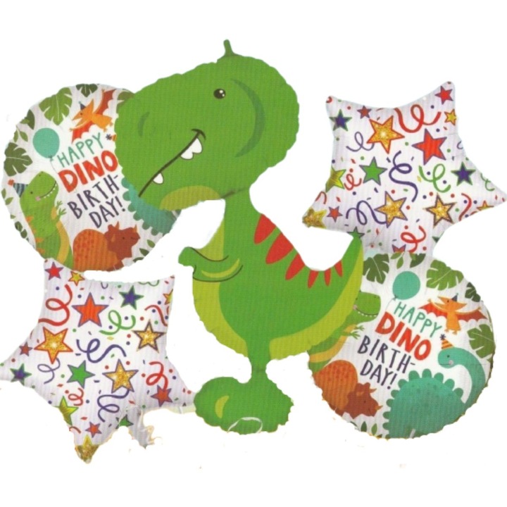 Buchet 5 baloane Dinozaur