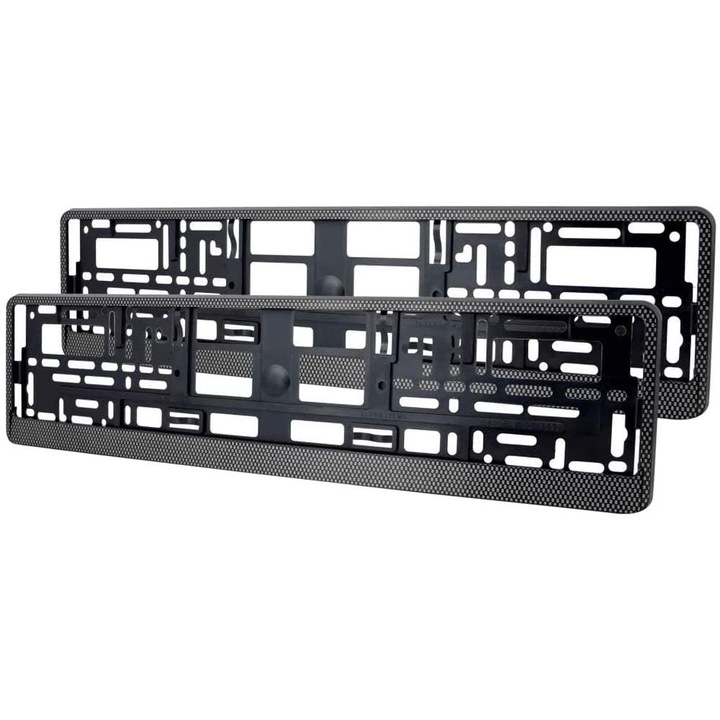 Set 2 bucati Suport placuta de numar inmatriculare fata/spate CARBON