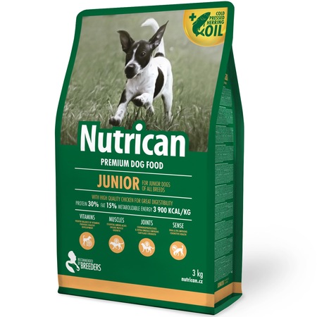 Суха храна за кучета NutriCan Junior, 3 кг - eMAG.bg