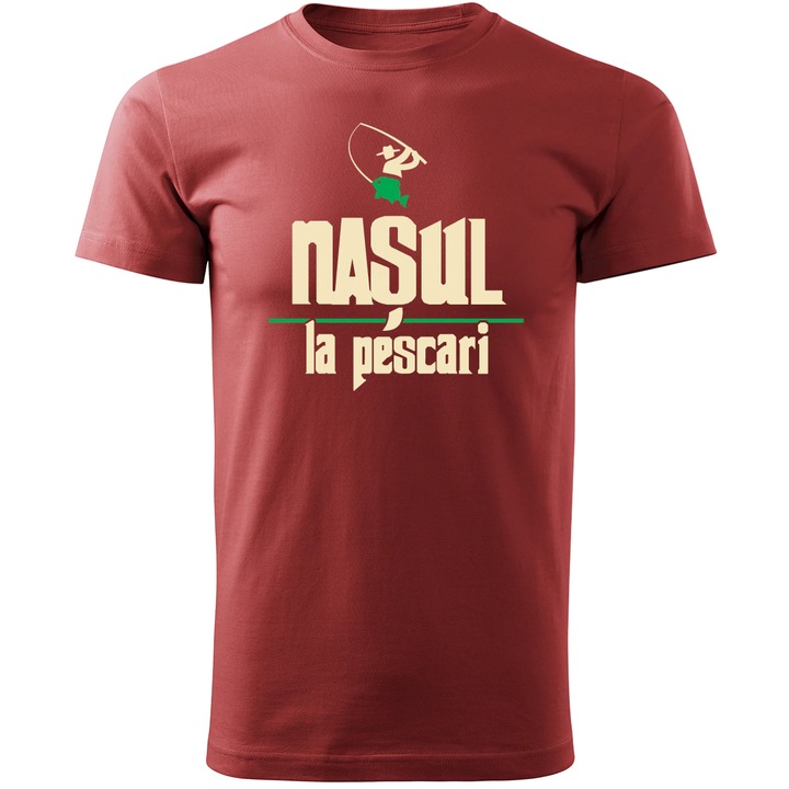 Tricou Barbat, Personalizat "Nasul la pescari", Rosu, Marime XXXL